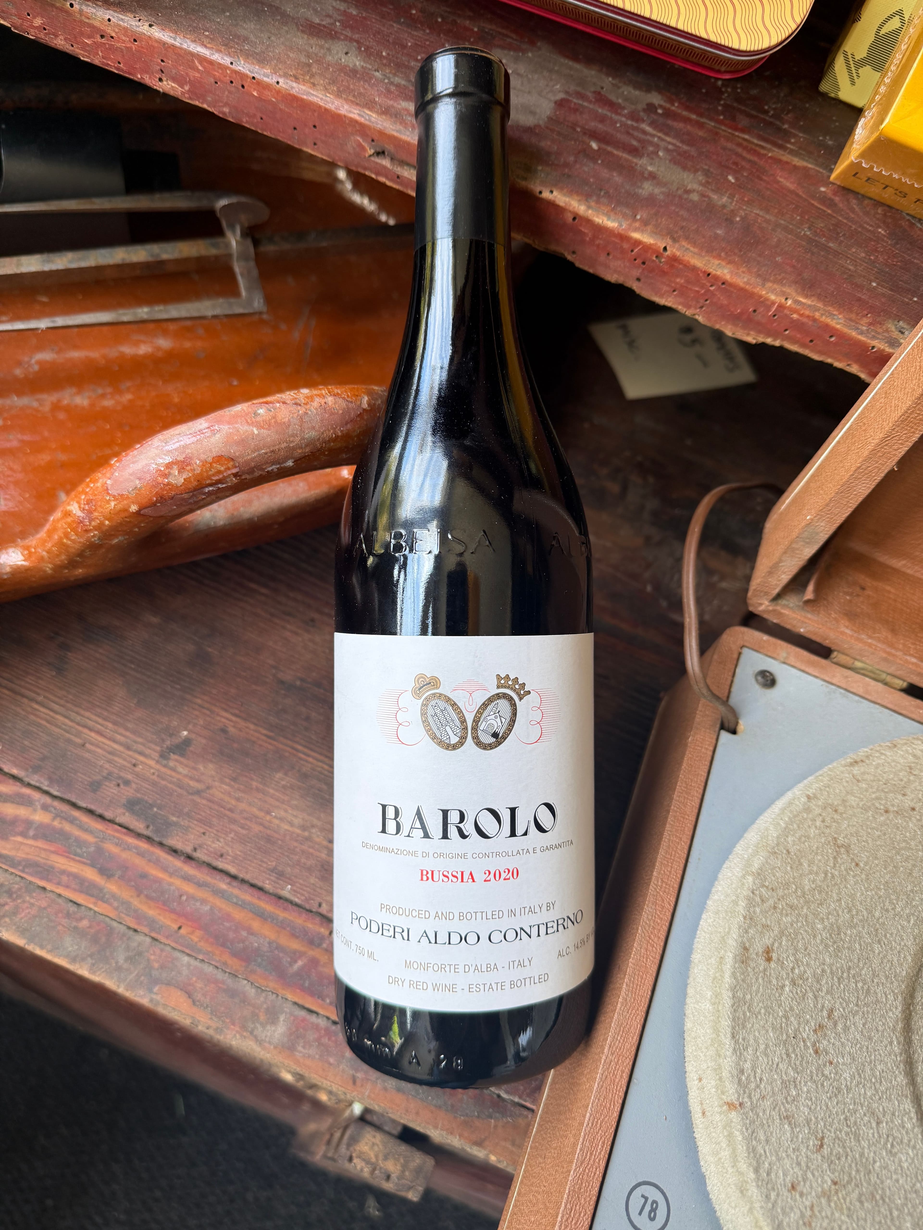 A bottle of 2020 Aldo Conterno Barolo Bussia